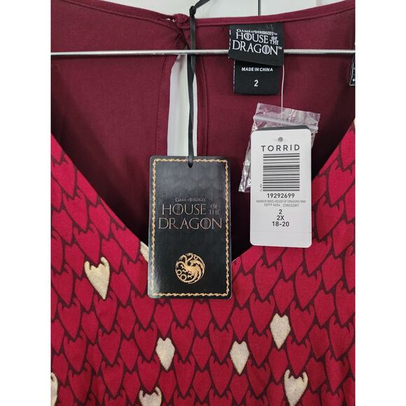 Torrid Game of Thrones House of Dragons Midi Dress Plus Size 2X - Picture 6 of 6